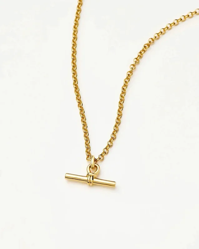 Chunky T-Bar Chain Necklace | 18k Gold Plated