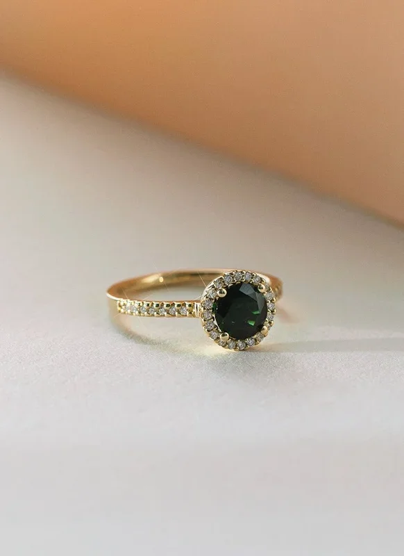 Cindy diamant toermalijn ring 14k goud