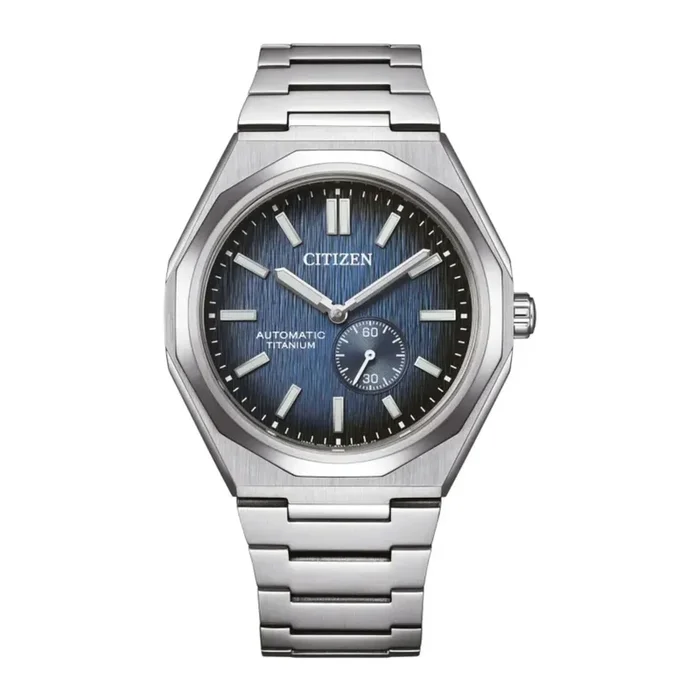 Citizen Super Zenshin 60 Super Titanium Automatic Watch with Dark Blue Dial and Titanium Bracelet, 40.5 mm – Lepage