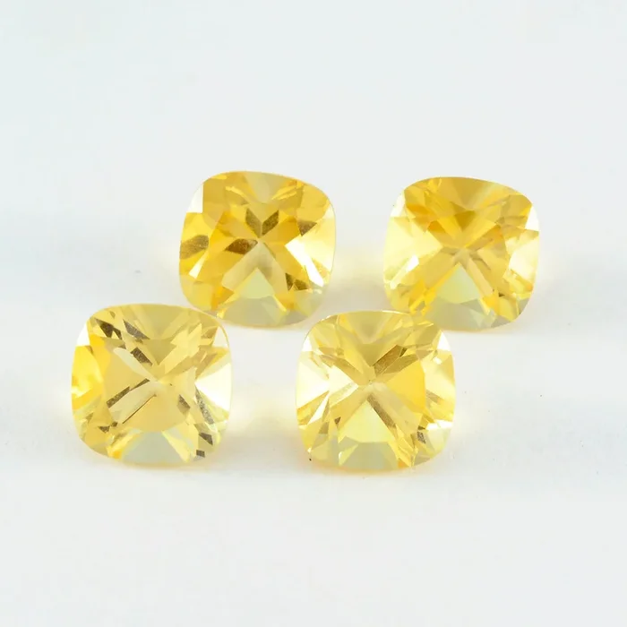 Citrine 10PC Tiny 3×3 MM Cushion Faceted Yellow Fiery Semi Precious Loose Gemstone