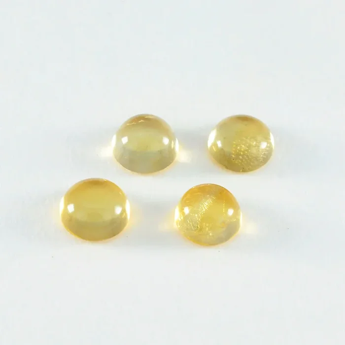 Citrine 10PC Tiny 5×5 MM Round Cabochon Yellow Fine semi Precious Semi Precious Gemstone