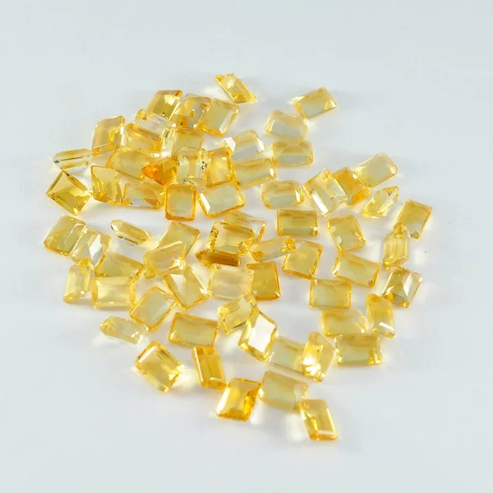 Citrine 1PC Large 9×11 MM Emerald Faceted Yellow High-Quality Semi Precious Loose Gemstones