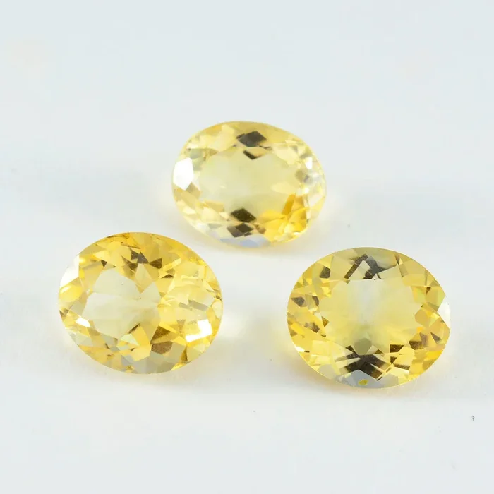 Citrine 1PC Medium 8×10 MM Oval Faceted Yellow Sparkling Semi Precious Loose Gemstone