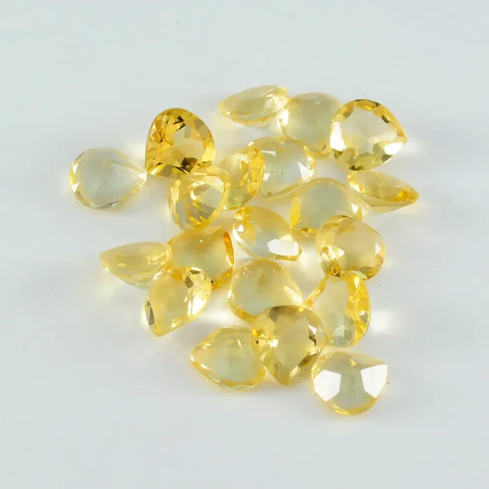 Citrine 1PC Medium 9×9 MM Heart Faceted Yellow Lustrous Semi Precious Gems