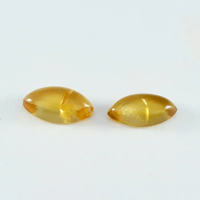 Citrine 1PC Small 5×10 MM Marquise Cabochon Yellow Brilliant semi Precious Precious Gemstone