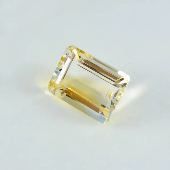 Citrine 1PC Small 6×9 MM Emerald Faceted Yellow Luster Semi Precious Loose Gemstones