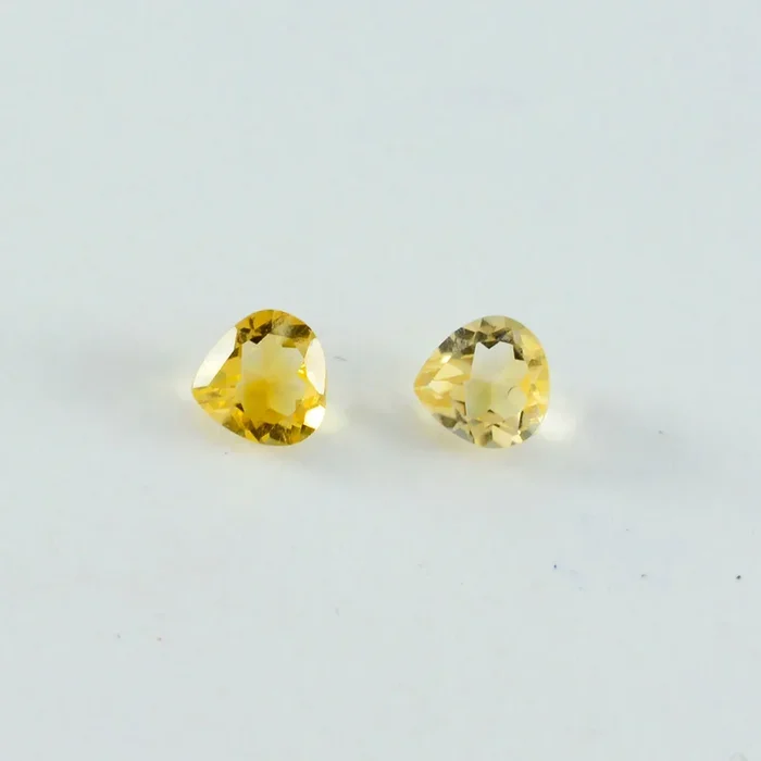Citrine 1PC Small 7×7 MM Heart Faceted Yellow Splendid Semi Precious Loose Gemstone