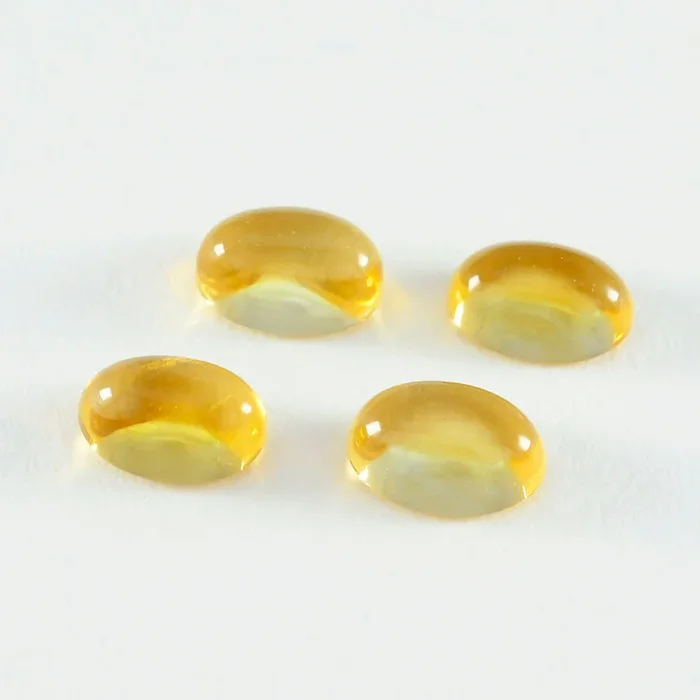Citrine 1PC Small 7×9 MM Oval Cabochon Yellow Genuine semi Precious Loose Gemstones