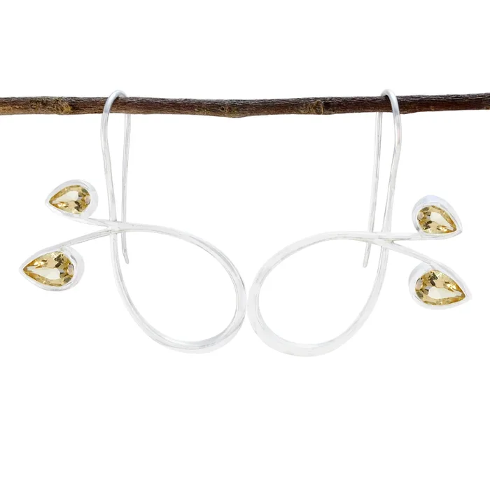 Citrine Australian Zoey multiple Dangle Yellow 925 Sterling Silver Earring