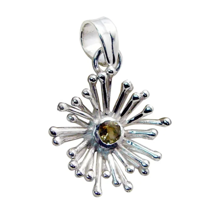 Citrine Classic Italian Silver Solitaire Agustina Armor Yellow Pendant Jewelry