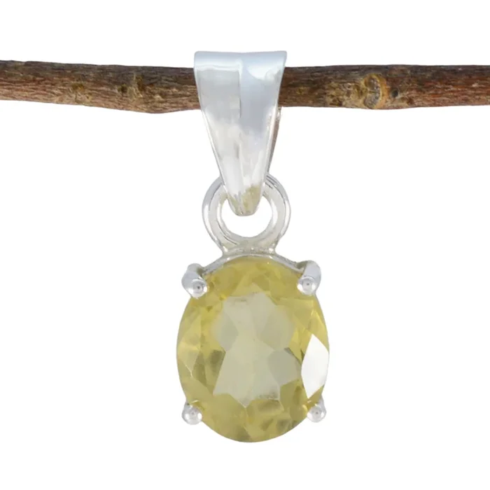 Citrine Dainty French Sterling Silver Solitaire Aaliyah Graceful Yellow Pendant Jewellery