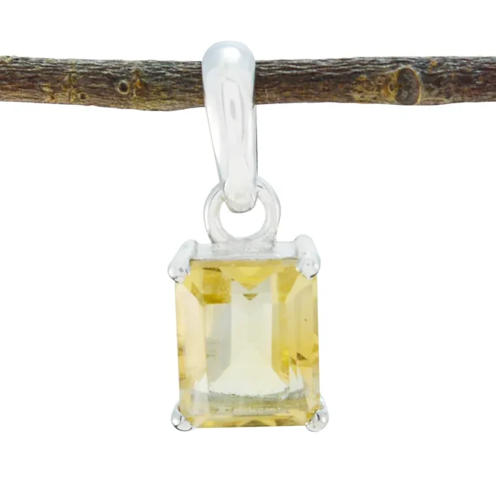 Citrine Elegant Japanese 92.5 Silver Solitaire Nari Armor Yellow Pendant Jewellery