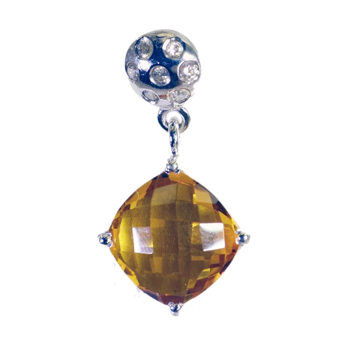 Citrine Featherlight African Sterling Silver multiple Milagros Eternity Yellow Pendant Jewellery