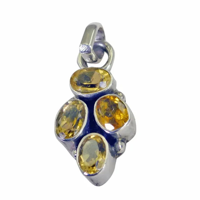 Citrine Featherlight Moroccan Sterling Silver quarter Alejandra Graceful Yellow Pendant Jewellery