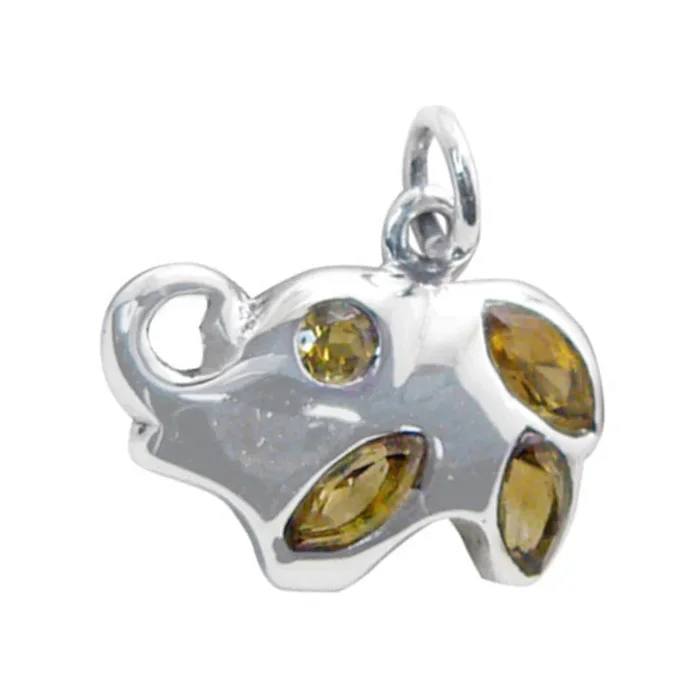 Citrine Featherlight Turkish Silver quarter Eva Cocktail Yellow Pendant Jewelry