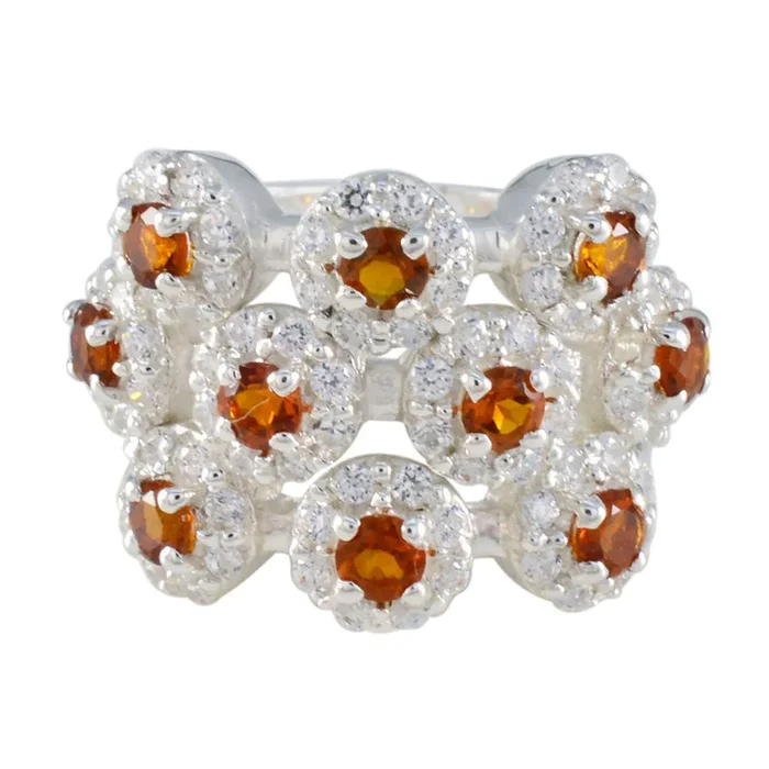 Citrine multiple Indian Silver Yellow Gemstone Essential Modern Ring Jewellery