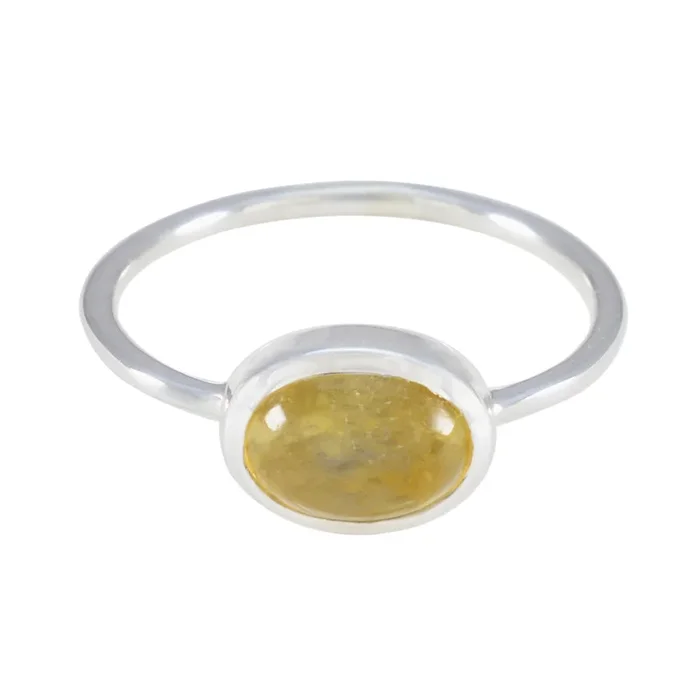 Citrine Solitaire Japanese 925 Silver Yellow Gemstones Elegant Sophisticated Ring Jewellery