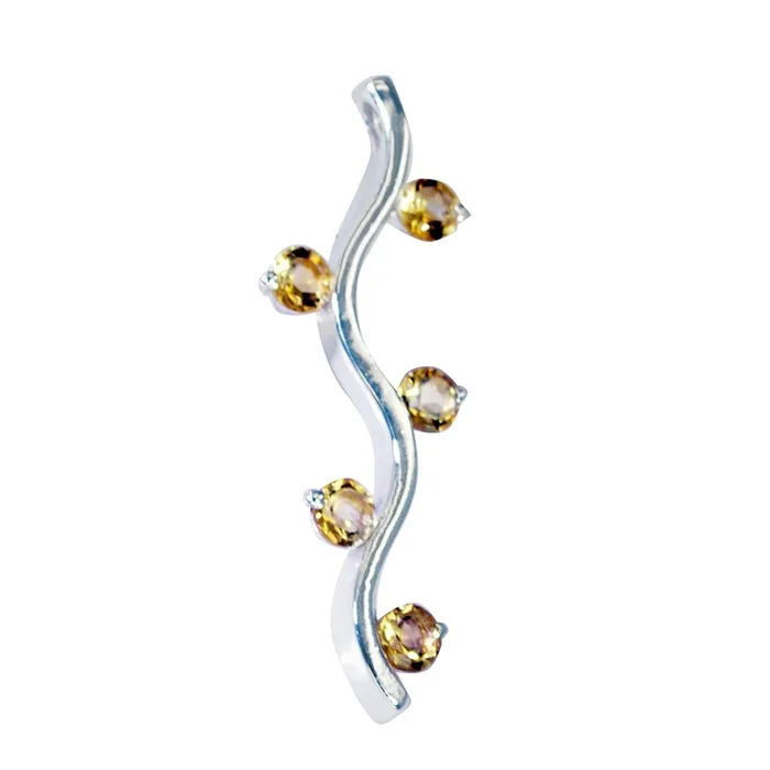 Citrine Tiny Turkish Silver Penta Katharina Eternity Yellow Pendant Jewelry