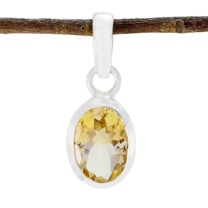 Citrine Whisper-thin Moroccan 925 Silver Solitaire Josephine Eternity Yellow Pendant Jewelry