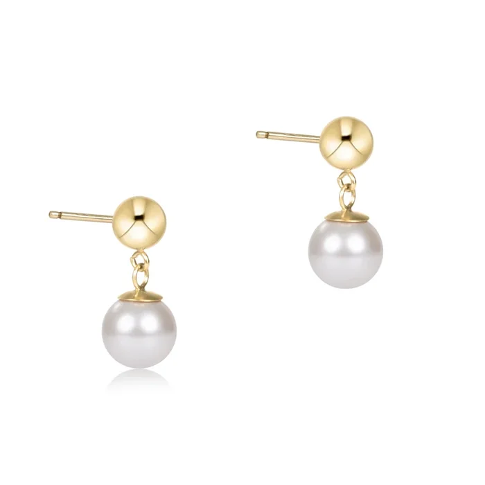 Classic 8mm Ball Drop Stud – Pearl
