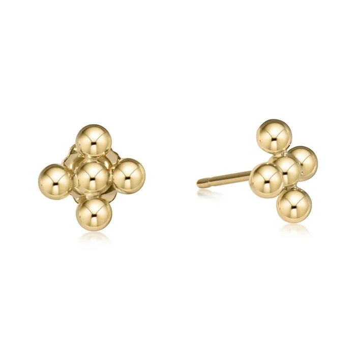 Classic Beaded Signature Cross Stud – 3mm Bead Gold