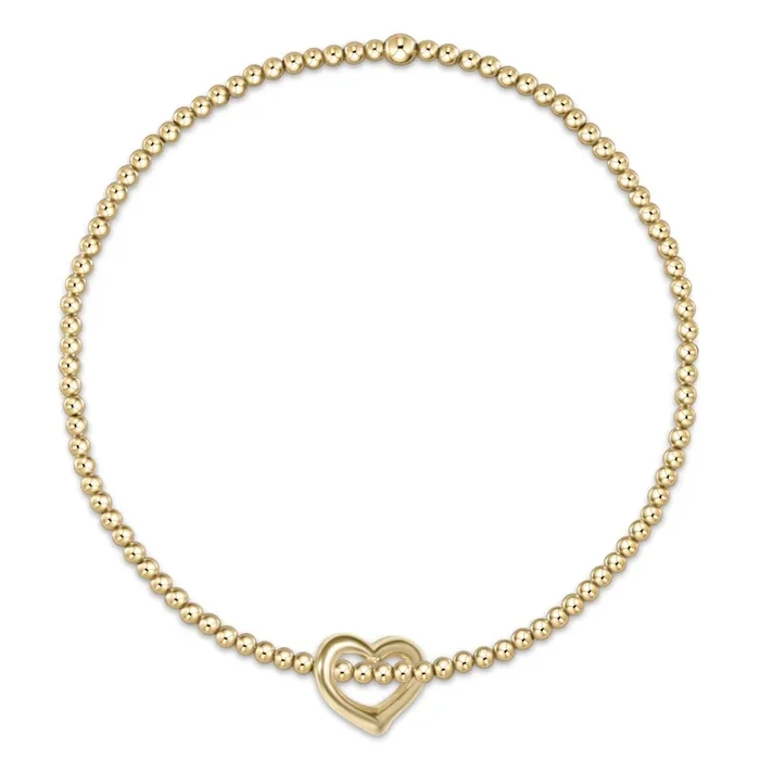 Classic Gold 2mm Bead Bracelet – Love Small Gold Charm