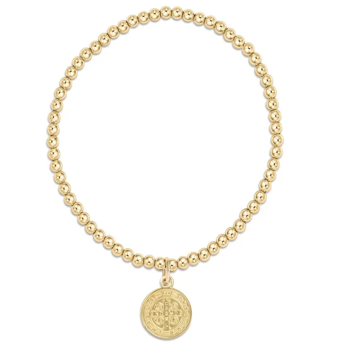 Classic Gold 3mm Bead Bracelet – Blessing Gold Disc