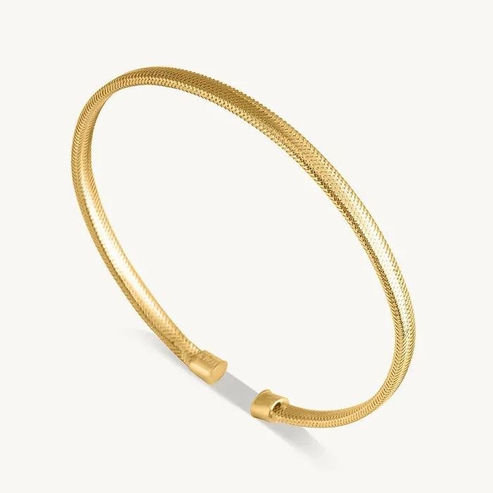 Classic Gold 925 Sterling Silver Cuff Bracelet