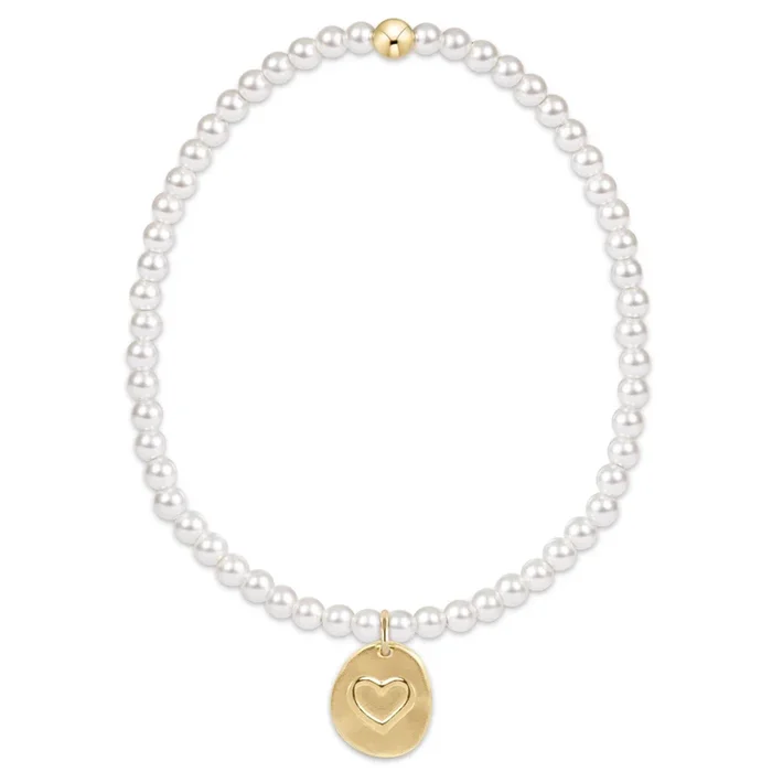 classic pearl 3mm bead bracelet – inspire love small gold charm