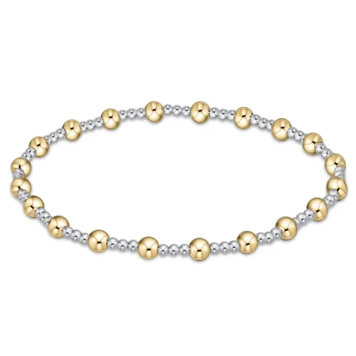 Classic Sincerity Pattern 4mm Bead Bracelet – Mixed Metal