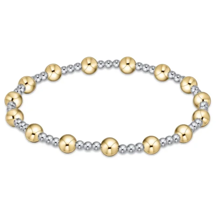Classic Sincerity Pattern 5mm Bead Bracelet – Mixed Metal