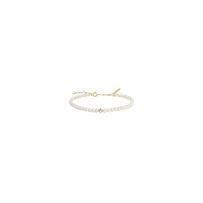 Claverin Fresh Princess Diamond Bracelet in yellow gold, diamond and white pearls (BRJ-FPD-PB) – Lepage