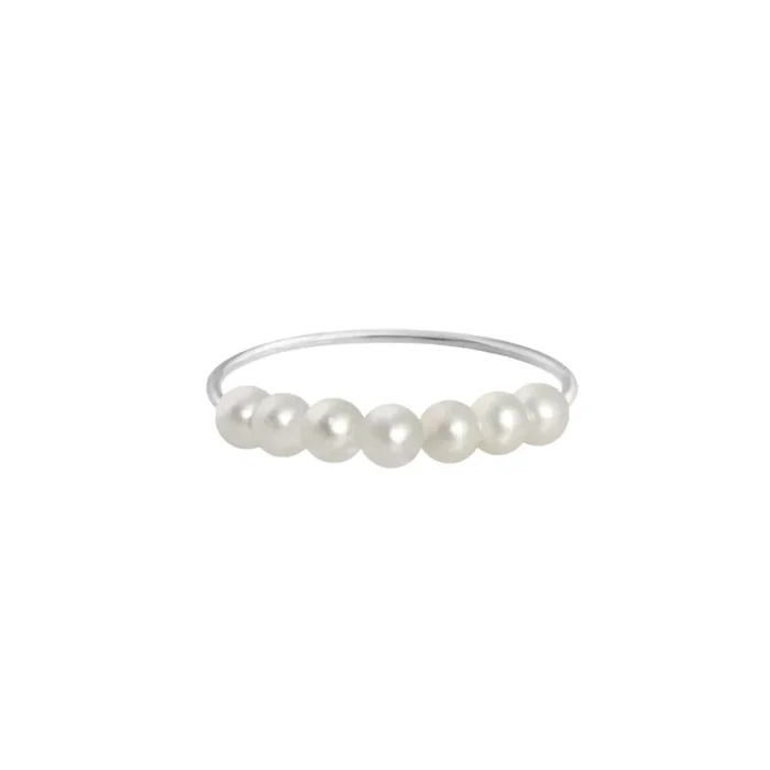 Claverin Fresh Princess Diamond ring in white gold and white pearls – Lepage