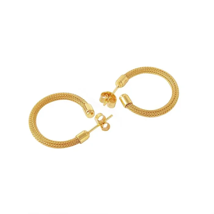 Clearance-Silver 925 Gold Plated Thin Hoop Earrings – ITE00062GP