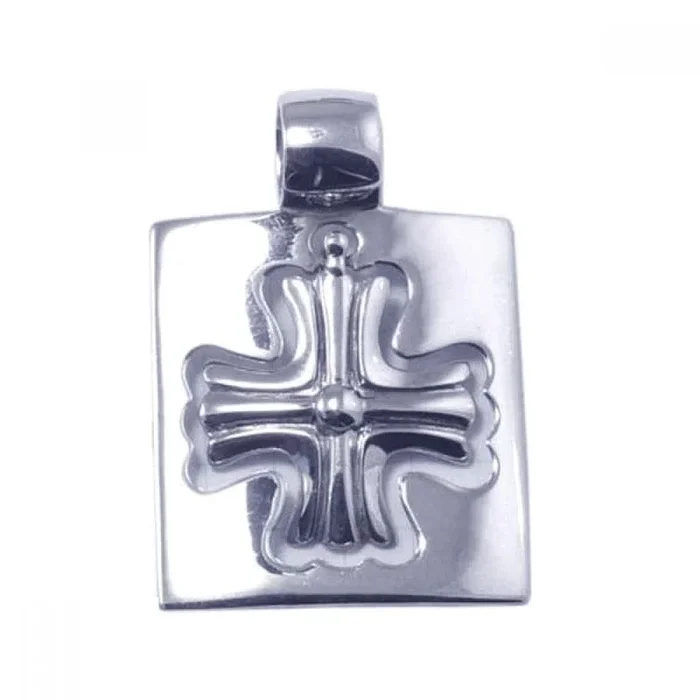 Clearance-Silver 925 Rhodium Plated Cross Pendant – STP00775