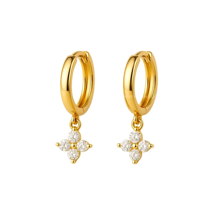 Clover Dangling Hoops