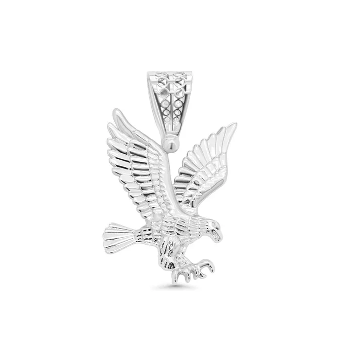 Colgante de águila americana de plata de ley 925 rodiada (35,5 mm x 38,3 mm) – GMP00185