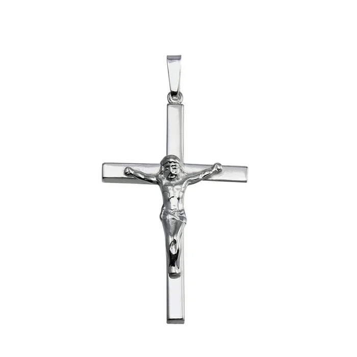 Colgante de crucifijo de plata de ley 925 con acabado pulido – SOP00146