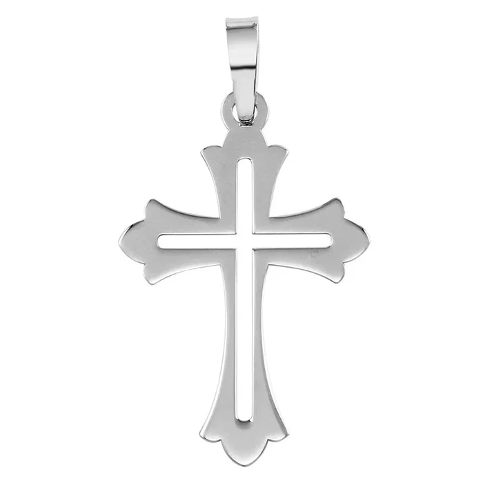 Colgante de cruz abierta de plata de ley 925 rodiada – SOP00067