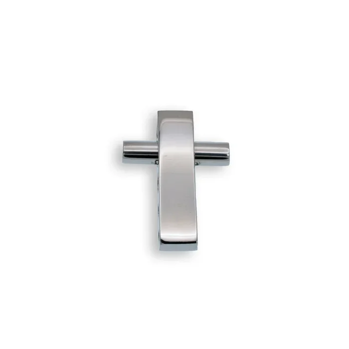 Colgante de cruz de acero inoxidable rodiado – SSP00352