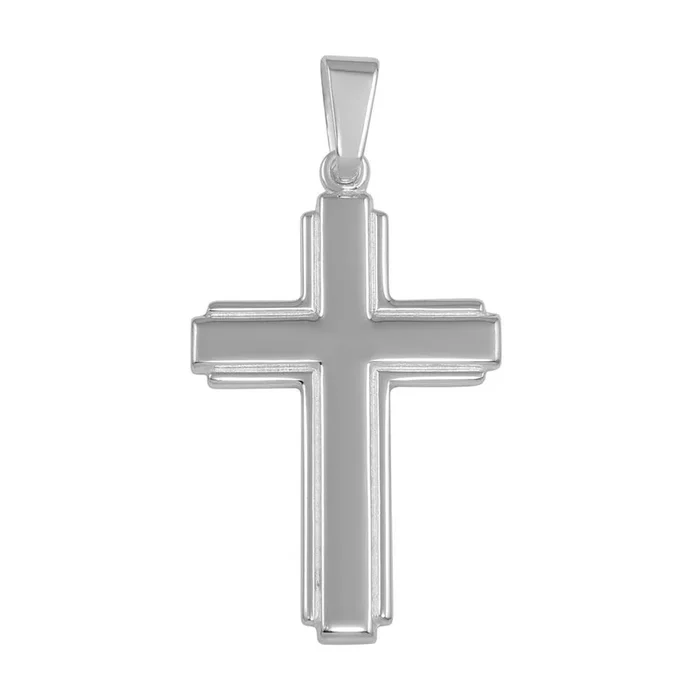 Colgante de cruz pequeña de plata de ley 925 pulida – SOP00038