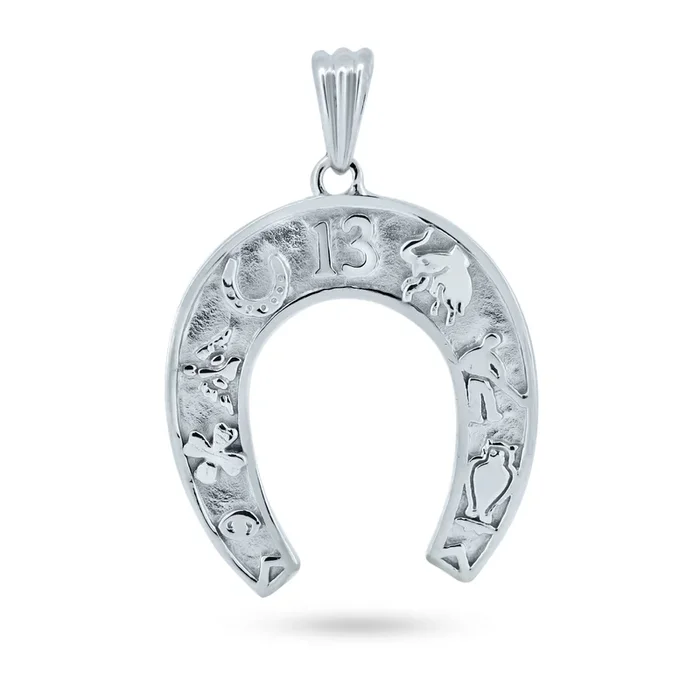 Colgante de herradura de la suerte en plata de ley 925 rodiada – GMP00122