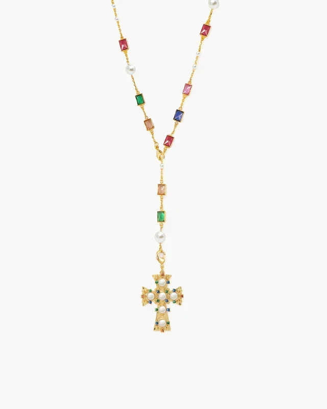Collana a croce con perla Lover of Helius