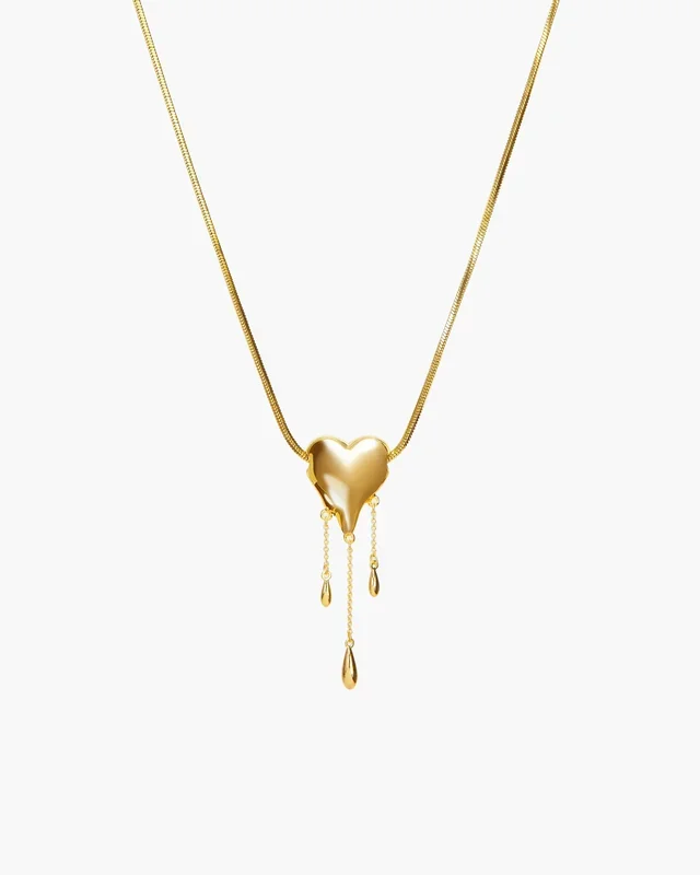 Collana a cuore Golden Drip di Venom