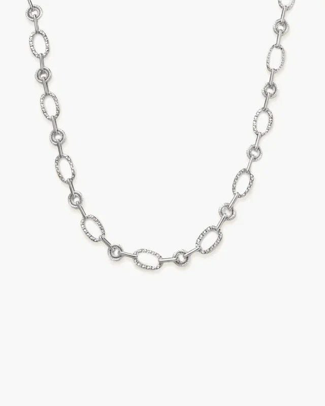 Collana con anelli circolari testurizzati in argento