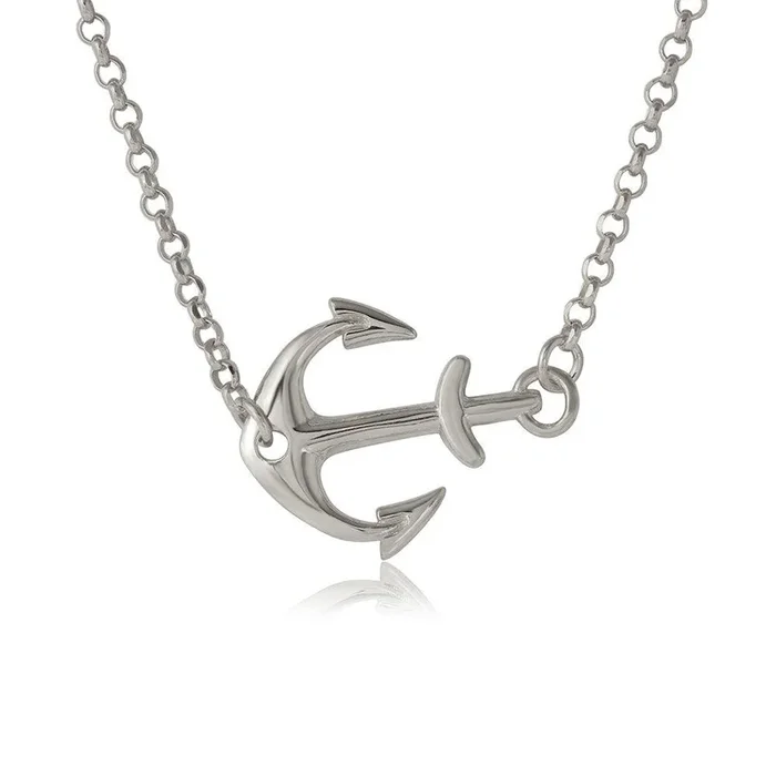 Collar Ancla Plata 925 Rodiada – ARN00024RH