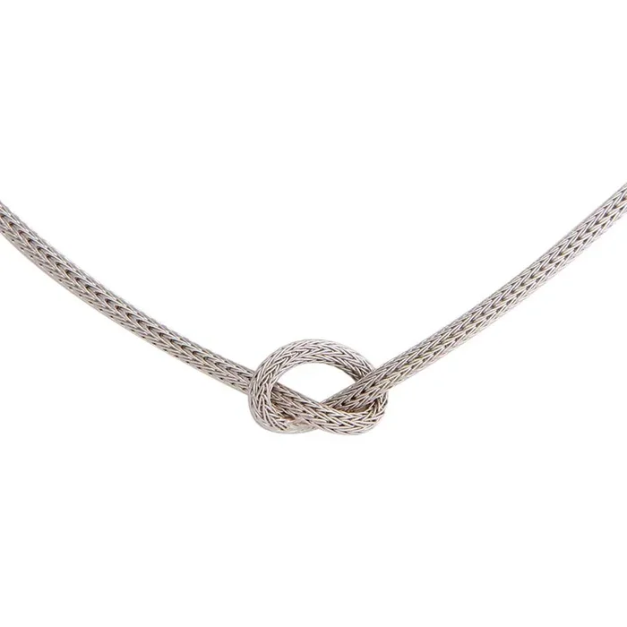 Collar anudado de plata de ley 925 rodiada – ARN00052RH