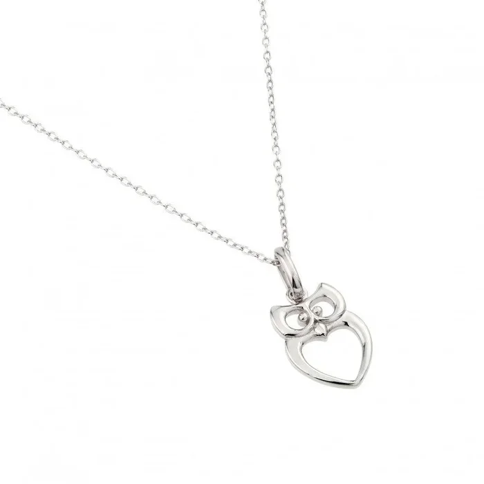 Collar con colgante de búho chapado en rodio en plata 925 – STP01462