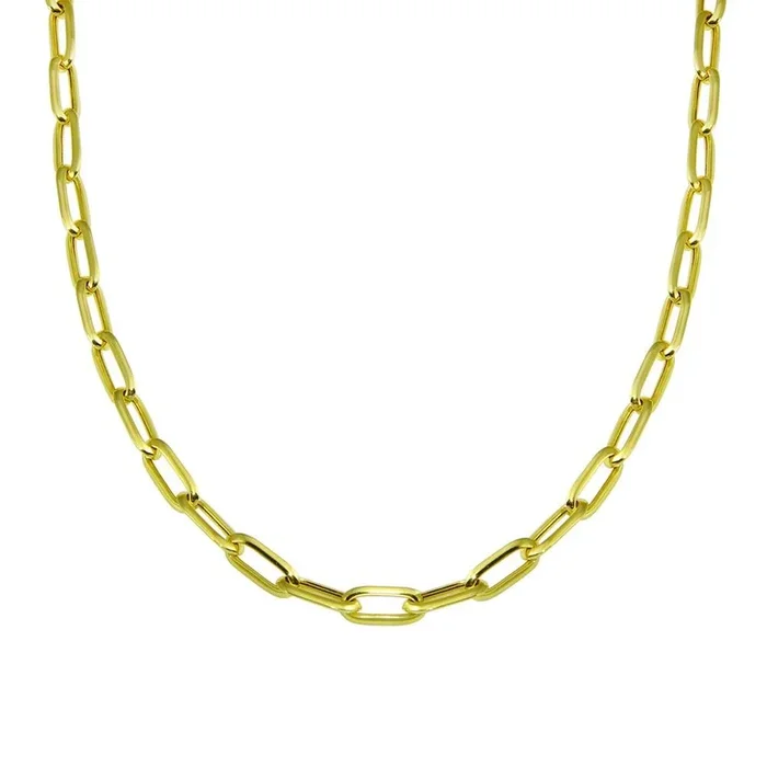 Collar de cadena con clip de plata de ley 925 bañado en oro – ITN00150-GP