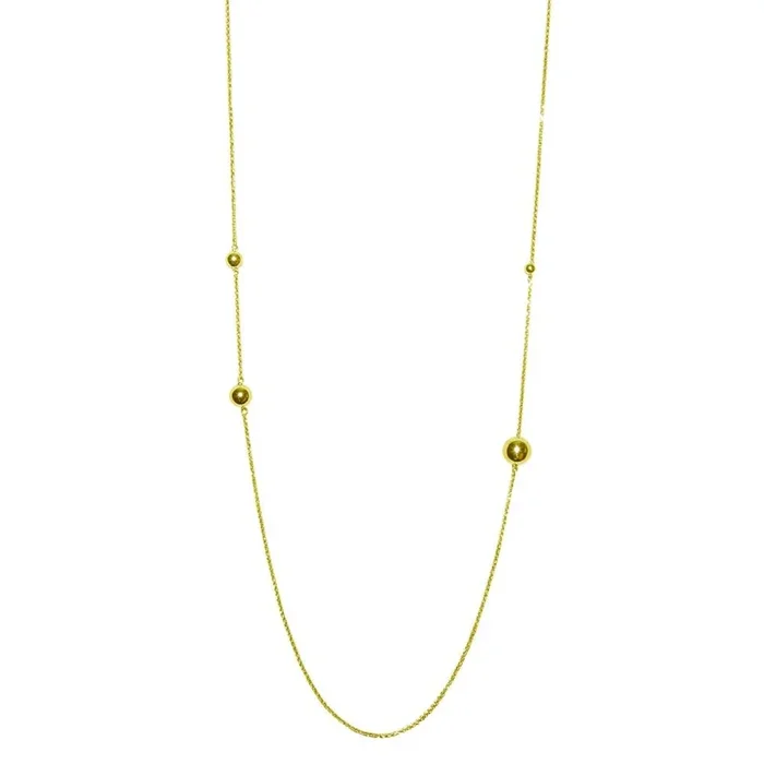 Collar de cuentas de plata de ley 925 bañado en oro – ECN00027GP
